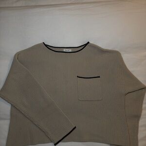 Mod Ref Tan Sweater with Black Trim